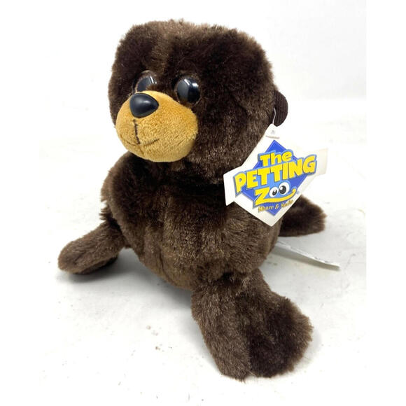 The Petting Zoo Other - The Petting Zoo Dark Brown Sea Lion Seal Stuffed Animal Plush 9”